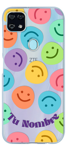 Funda Para Zte Para Mujer Caritas Felices Tu Nombre