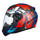 Casco Cerrado Ls2 Rookie Tribal Rojo Azul Ff352 Moteros