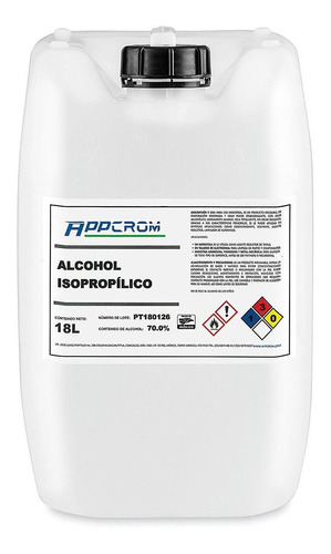 Alcohol Isopropílico Al 70% - Botella De 18l - Uline