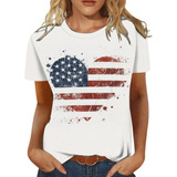 Playera N Para Mujer, Casual, Cuello Redondo, Manga Corta,