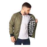 Jaqueta Bomber Masculina Forro Xadrez Nylon