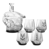 Halo Infinite Master Chief Helmet 6-piece Whiskey Decanter S