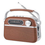 Radio Fm Portatil Retro Am Altavoz Bluetooth, Compatible Con