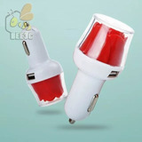 Cargador Carro 2 Usb 5v 3.1a Celular 12v 24v Rosa Luz Led