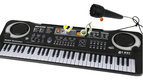 Piano Electrónico Teclado Niños Graba Micrófono 61 Teclas