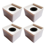 Actopus 4pcs Microfono Cube Entrevista Cuadrado Blanco Micro