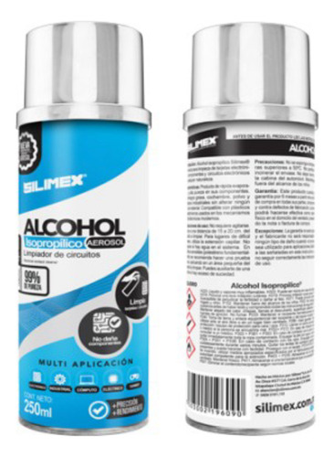 Alcohol Isopropílico Silimex Aerosol 250 Ml = 280 Gr