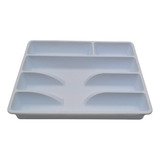 Cubertero Organizador Portacubiertos De Plastico C/division Color Blanco