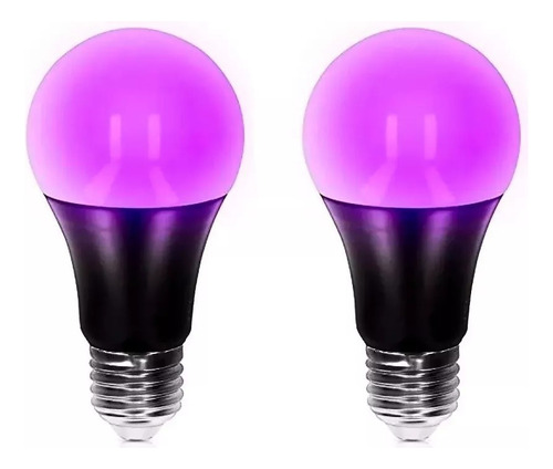 Lampara Led Luz Negra Ultravioleta 12w E27 Fiestas Pack X 2 