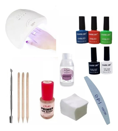 Kit Inicial 48w Manicura Gel Esmalte Removedor Cabina Led/uv