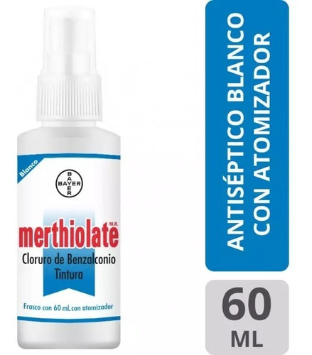 Antiséptico Merthiolate, Frasco Con 60ml Con Atomatizador