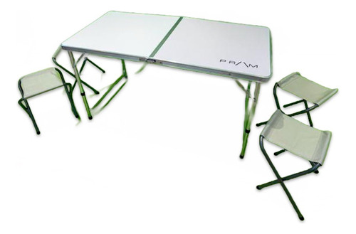 Set Mesa Plegable Camping Fácil Traslado+ 4 Bancos.gravedadx