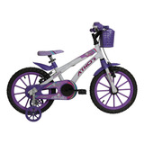Bicicleta Aro 16 Feminino Athor Baby Lux Unicórnio Com Cesta
