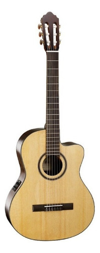 Guitarra Electroacústica Cort Ac160cf Para Diestros Natural Merbau Brillante