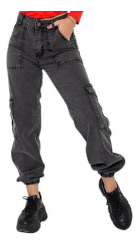 Pantalon Cargo Mujer Calce Perfecto Jogger Bolsillos