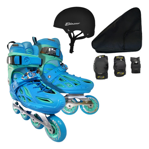 Patines Mod Freeskate Ajustable +casco +proteccion +mochila