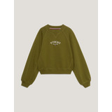 Sudadera Verde Oversize Con Logo De Niña Tommy Hilfiger