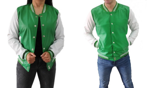 Chaqueta Beisbolera Para Hombre Y Dama En Cuero Tex - Unisex