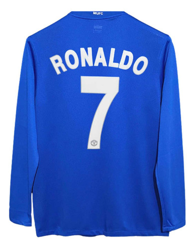 Camiseta Cristiano Retro 07/08 Manchester United Manga Longa