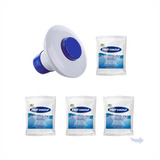 Kit 80 Pastilhas Cloro Hidroazul 10g + Mini Clorador Piscina