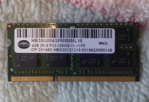 Memória Notebook Ddr3 Hbs 4gb 2rx8 1333mhz Pc3-12800s