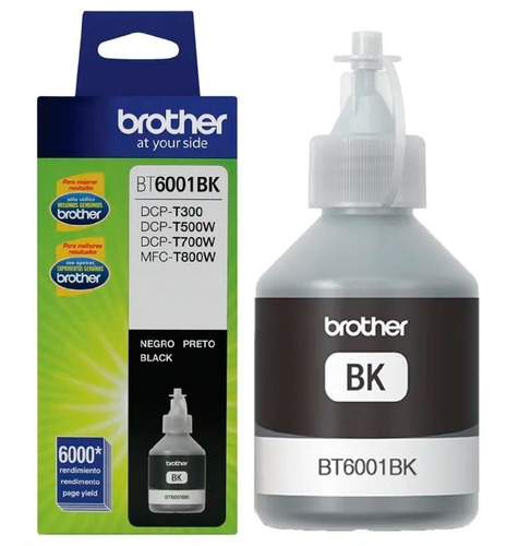 Botella Tinta Brother Bt6001bk Para T300 T500w T700w T800w