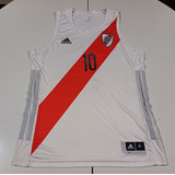 Camiseta Básquet River 2022 Blanca #10, Talle Xl