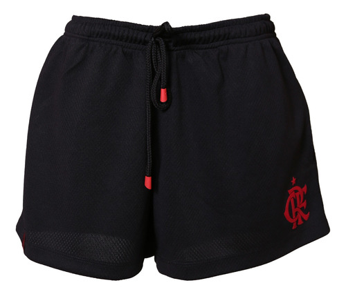 Short Crf Feminino Academia Preto - Desempenho Rubro-negro!