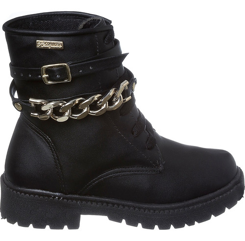 Coturno Bota Infantil Feminino Menina Cinto Corrente Casual