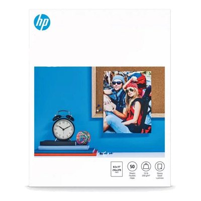 Hp Papel Fotográfico Glossy - Brillante 50 Hojas 8.5x11 Pulg | Envío gratis