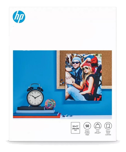 Hp Papel Fotográfico Glossy - Brillante 50 Hojas 8.5x11 PuLG