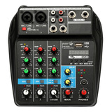 Consola De Mezcla De Sonido Tu04 Bt Grabar 5v 2a Phantom Pow