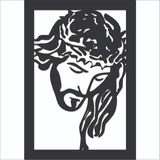 Painel Jesus Cristo Relevo Mdf Decoração Sala Parede 50x35cm