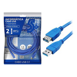 Cabo Usb A-macho A-fêmea 5+ 018-7702 2 Metros 3.1 Azul - 5+