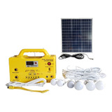 Kit Solar 50w+bateria+6 Luces Led C/cable+radio