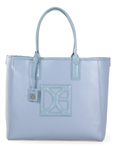 Bolsa Tote Cloe Para Mujer Porta Laptop Diseño Troquelado Color Azul