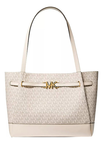 Bolsa Michael Kors Tote Reed Lt Cream Logo LG Mujer Original