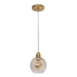 Pendente Jabuticaba Dourado Bola 20cm Globo Vidro Âmbar 110