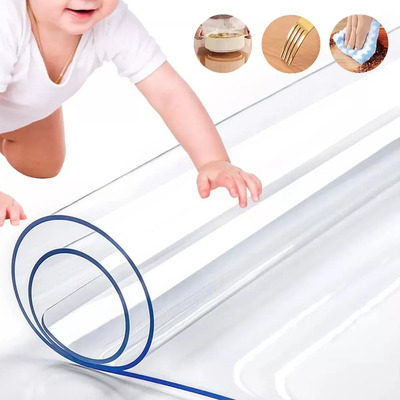 Protector De Mesa Transparente De Pvc 100x160 Cm, Resistencia Y Protección Color Transparente