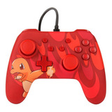 Control Nintendo Switch Alambrico Power A Charmander Blaze Color Rojo
