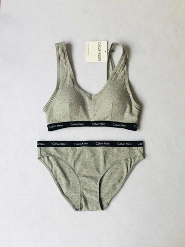 Calvin Klein Conjunto De Lenceria Gris Original | Envío gratis