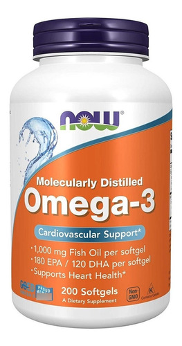 Omega 3 1000 Mg 200 Softgels Now Foods Importado Eua