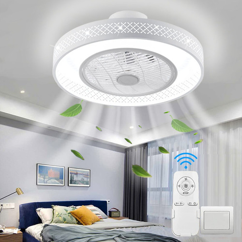 Ventilador Techo Lampara Moderno Dimmable Con Control Remoto