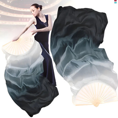 Abanicos De Seda Danza Arabe De 1,8 Mt, 2 Piezas Color Gray Black 1.8m | MercadoLibre