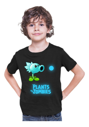 Playera Para Niño, Plantas Vs Zombies3 Brilla En Oscuridad