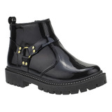 Bota Coturno Feminino Preto Verniz