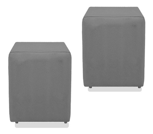 Kit 2 Puff Banqueta Cubo Suede Quadrado Decorativo Promoção