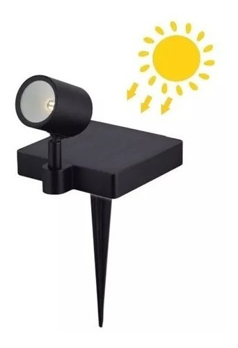 Luminaria Led Exterior Estaca Jardin Solar Negra Dlc1-b