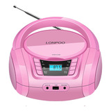 Reproductor De Cd Lonpoo Bluetooth/usb/aux Rosa