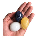 3 Yoni Egg Ovos Quartzo Sodalita C. Mel S/furo Pedra Natural